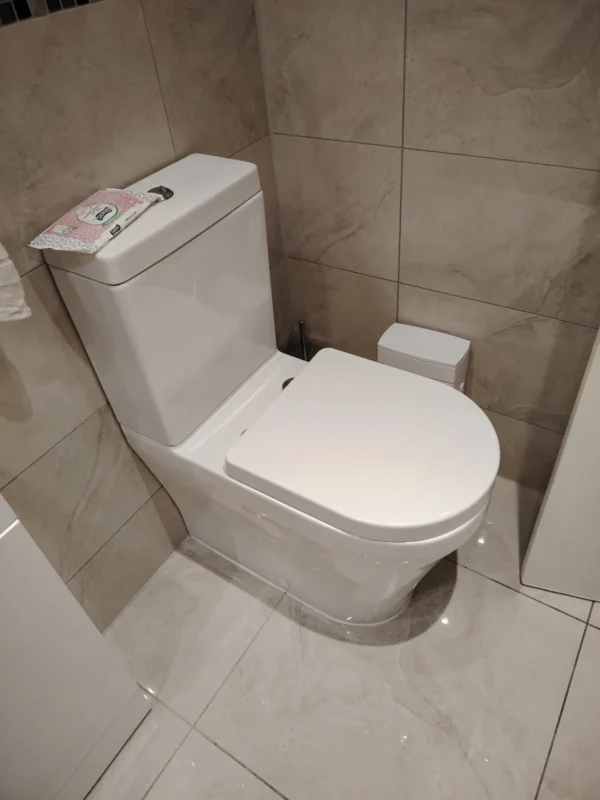 Toilet & tiles sanitised