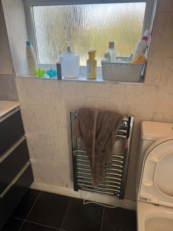 Windowsill & radiator wiped